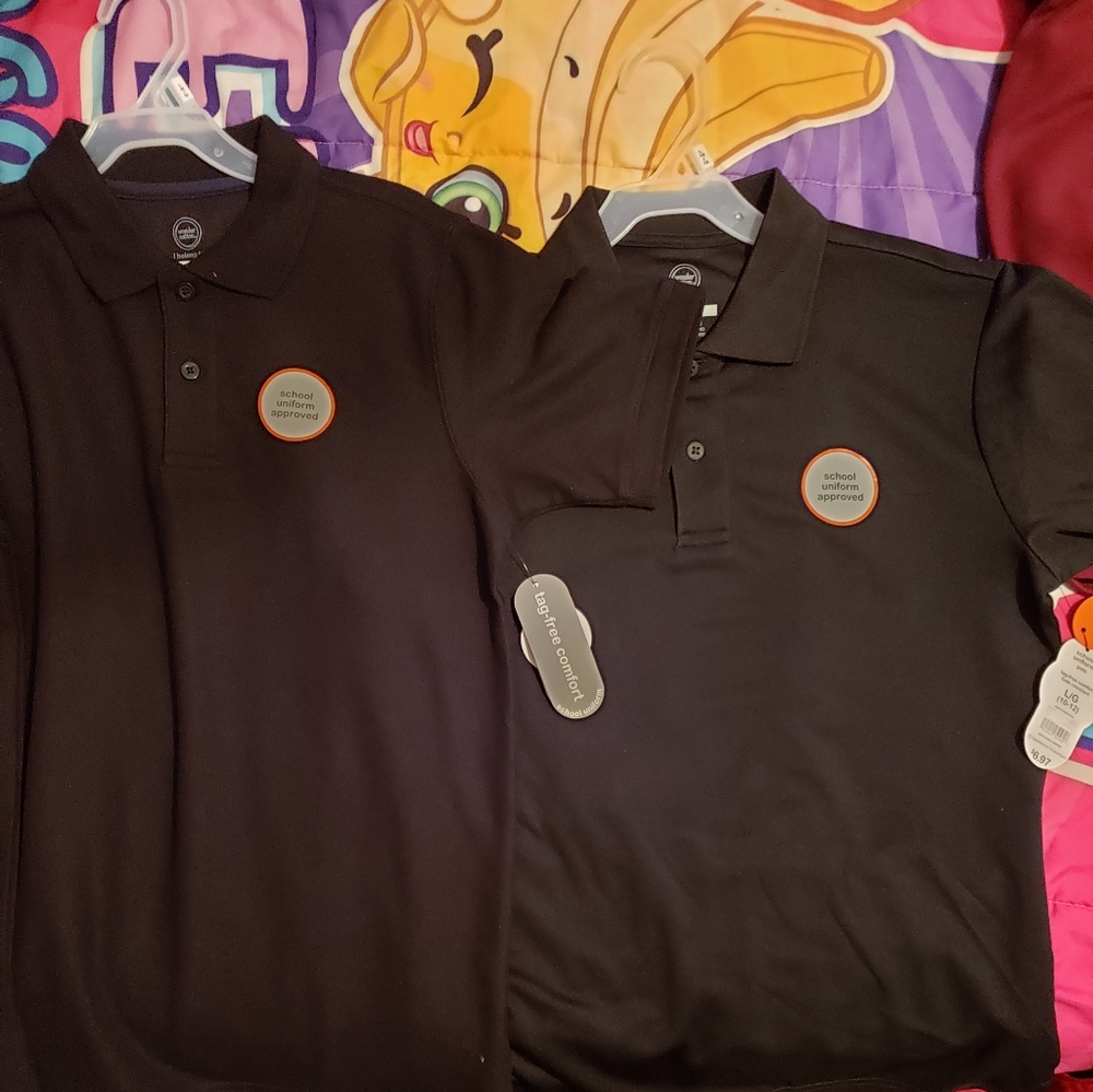 2 School Uniform Polo Style Shirts